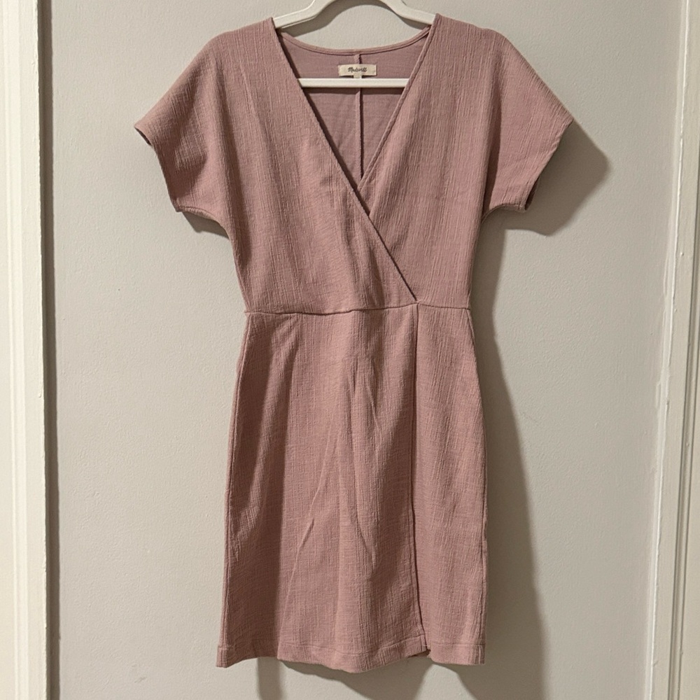 Madewell Mauve Faux Wrap Dress